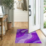 Purple Purple Abstract Wave Area Rug