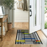 Multi-color and Patterns Bold Multi-Color Geometric Grid Area Rug