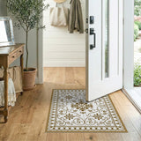 Ornate Gold Medallion Persian Gold and Silver Area Rug