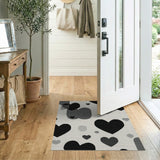 Modern Black Heart Scatter Area Rug