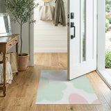 Whimsical Mint Green Blush Abstract Area Rug