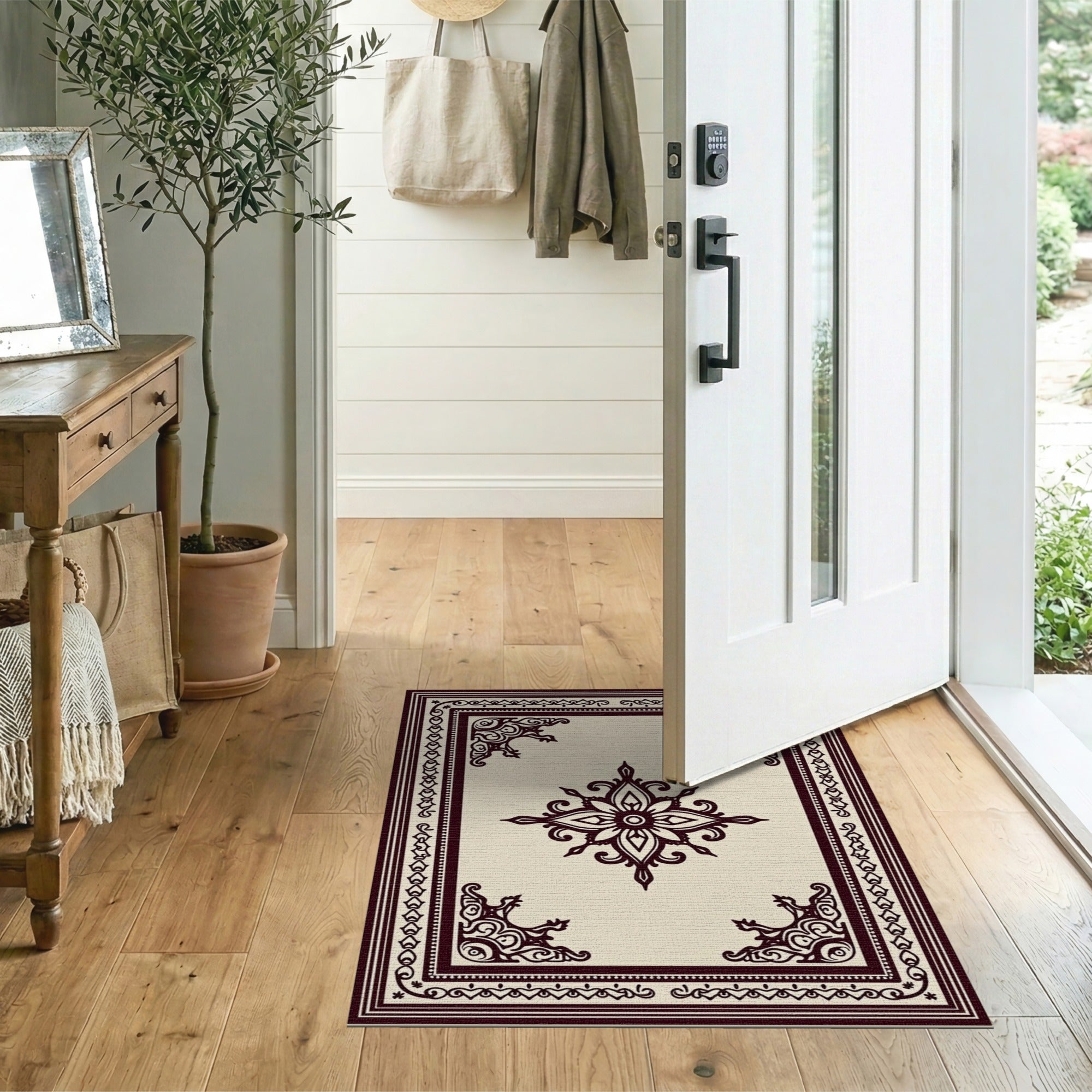 Ornate Floral Medallion Beige Floral Vintage Area Rug