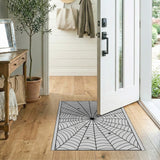 Intricate Spider Web Black White Black and White Area Rug