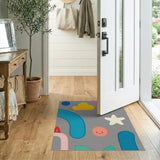 Whimsical Multi-Color Geometric Area Rug