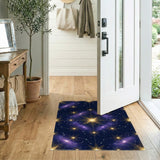 Golden Celestial Star Constellation Area Rug