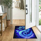 Blue and Teal Electric Blue Dragon Lightning Area Rug