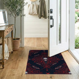 Red Gothic Skull Coffin Web Area Rug