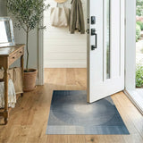 Blue Concentric Circle Geometric Area Rug