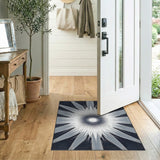 Black White Sunburst Area Rug