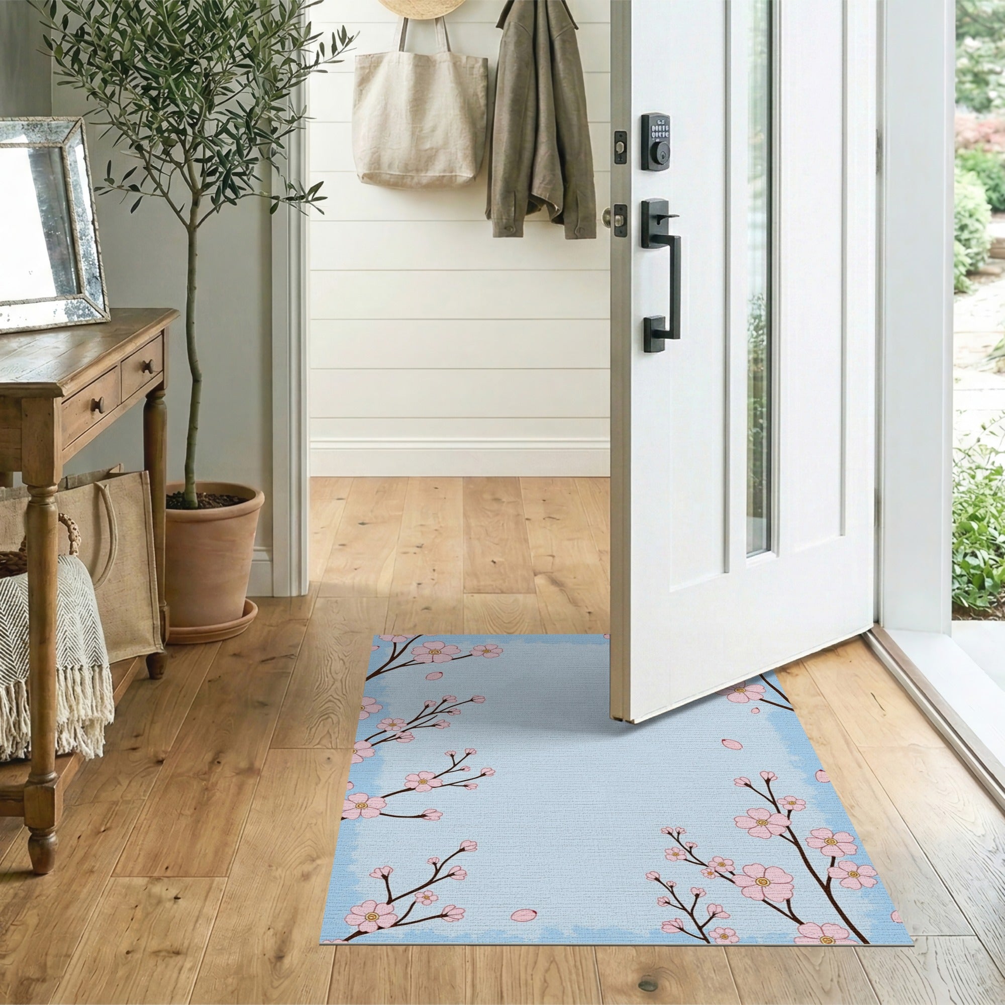 Pink Pink Cherry Blossom Area Rug