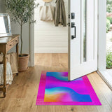 Abstract Area Vibrant Multi-Color Wave Abstract Area Rug