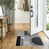 Modern Abstract Geometric Black White Area Rug