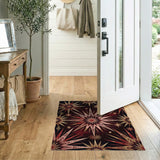 Red Gold Tribal Starburst Area Rug
