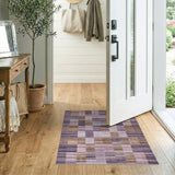 Purple Abstract Striped Area Rug