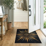 Golden Sun Mandala Geometric Rug