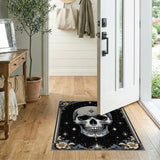 ODIKA Washable Gothic Skull Area Rug, Celestial Starry Night, Low Pile Non-Slip