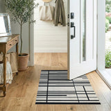 Bold Geometric Modern Bold Black White Grid Geometric Area Rug