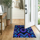 Vibrant Neon Geometric Mandala Area Rug