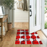 Bold Red Geometric Modern Area Rug
