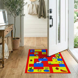 Playful Kids Cartoon Animal Patchwork Rug