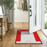 Red Pixel Baseball Diamond Area Rug