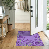 Purple Foliage Frame Area Rug
