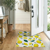 Fruit Pattern Yellow Sunny Lemon Slice Fruit Pattern Area Rug