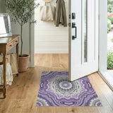 Purple Gray Mandala Geometric Area Rug