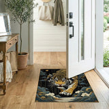 Golden Tiger Prowl Art Deco Area Rug