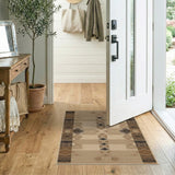 Brown and Tan Tan Southwestern Geometric Area Rug