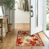 Vibrant Hibiscus Floral Coastal Area Rug