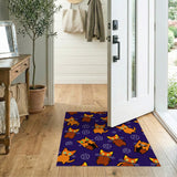 Playful Orange Cartoon Cats and Crystals Area Rug