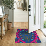 Vibrant Pink Peacock Feather Area Rug