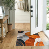 Abstract Orange Flow Area Rug