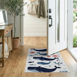 Playful Cartoon Whale Ocean Rug