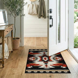 Bold Southwestern Geometric Area Rug Black Red Gold