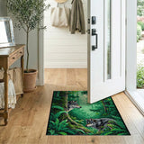 Wolves in Lush Green Forest Area Rug