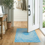 Blue and Teal Abstract Area Hypnotic Blue Swirl Abstract Area Rug