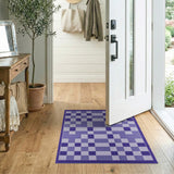 Purple Purple Geometric Patchwork Area Rug