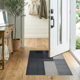 Black and White Abstract Geometric Black White Area Rug