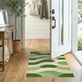 Green Lush Green Wave Abstract Area Rug