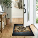 ODIKA Vintage Treasure Map Washable Area Rug - Non-Slip, Low Pile & Pet Friendly Home Decor