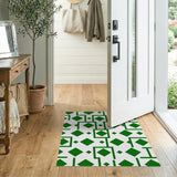 Green Geometric Diamond Area Rug