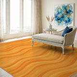 Orange Wave Area Rug