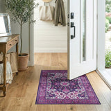 Vibrant Purple Persian Floral Area Rug