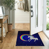 Rainbow Unicorn Starry Night Kids Area Rug