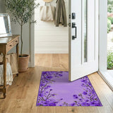 Purple Floral Vintage Purple Hibiscus Floral Area Rug