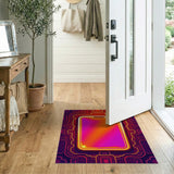 Neon Cyber Phone Glow Area Rug