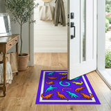Vibrant Cartoon Dinosaur Kids Area Rug