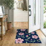 Blush Pink Floral Blossom Area Rug